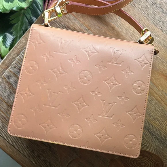 Louis Vuitton Spring Street Bag Peach Painted Vernis Vachetta Crossbody Bag Gold - Picture 10 of 16